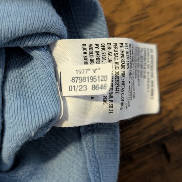 American Eagle Hey Baby Tee cropped T shirt blue size small - Picture 12 of 14